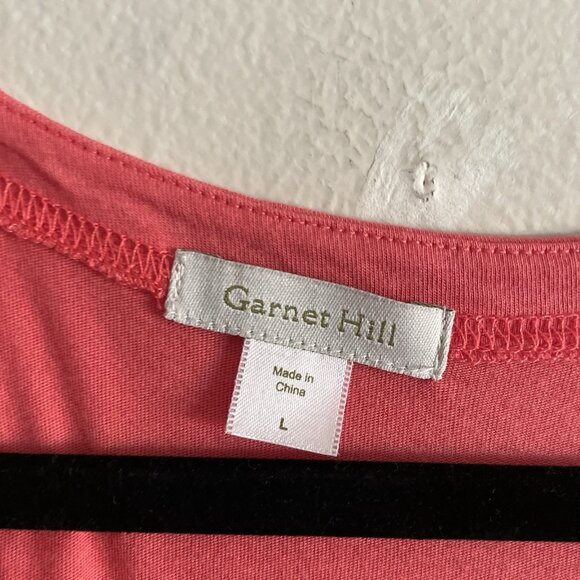 Garnet Hill Women SZ L Orange Coral Sequin Front Think Strap Shell Tank Top - Picture 5 of 8